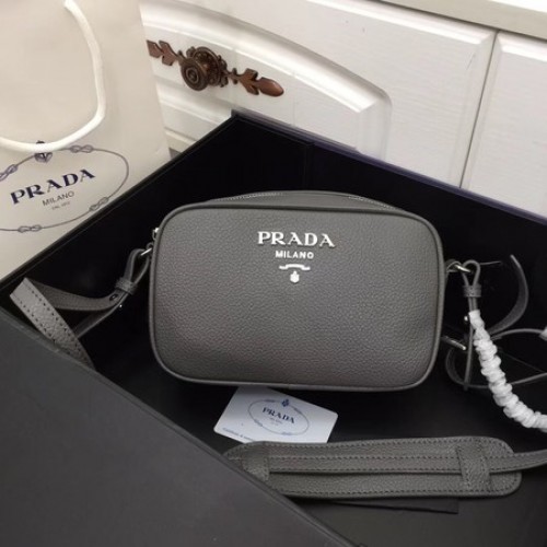 Prada Bolso bandolera de piel de becerro 1841 gris