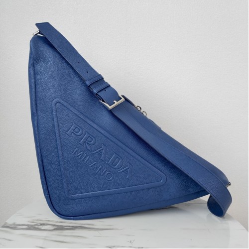 Bolso de hombro Prada Deer piel Triángulo 2VD012 azul