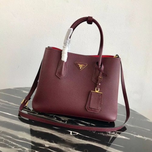 Prada Bolso piel de ciervo 1BG008 Burdeos