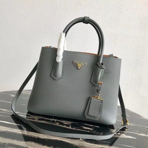 Prada Bolso de piel de ciervo 1BG008 gris