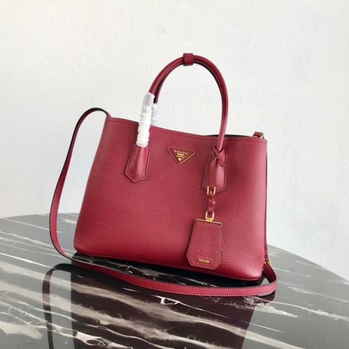 Bolso de piel de ciervo Prada 1BG008 rojo