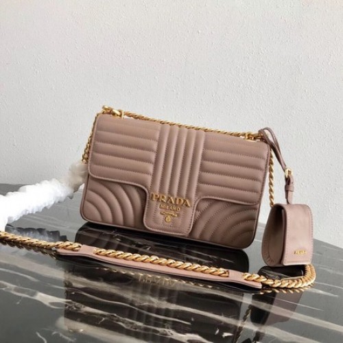 Prada Diagramme bolso mediano de piel 1BD108 Rosa Oscuro