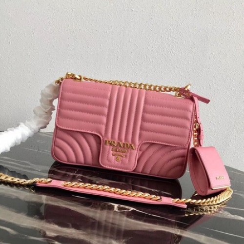 Prada Diagramme bolso mediano de piel 1BD108 rosa