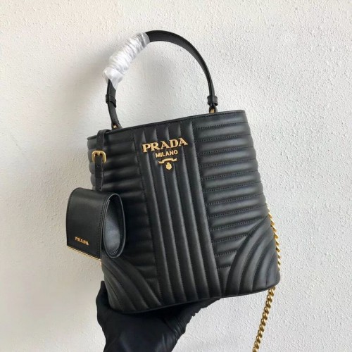 Bolso Prada Doble Saffiano Original De Piel De Becerro 1BA212 Negro
