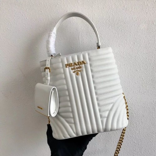 Bolso Prada Double Saffiano Original De Piel De Becerro 1BA212 Blanco