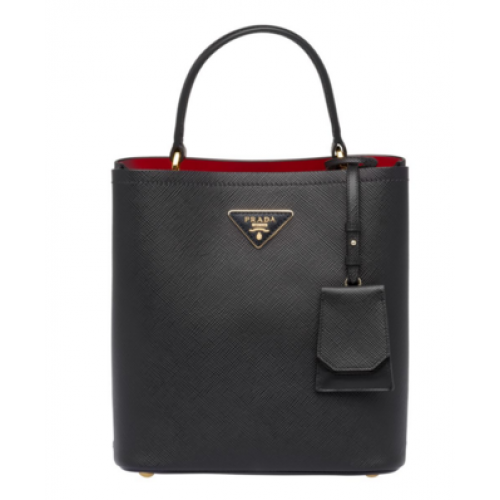 Prada Bolso doble de piel Saffiano 1BA212 negro