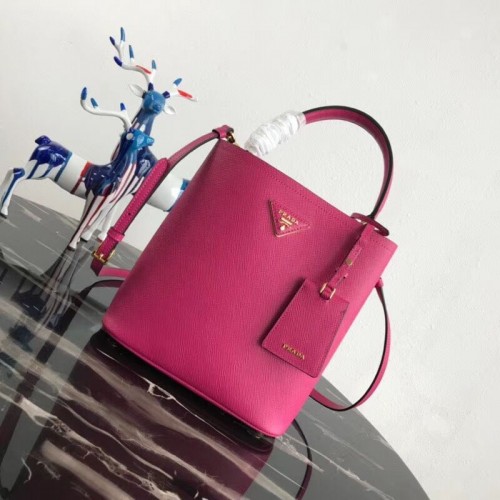 Prada Bolso doble de piel Saffiano 1BA212 rosa