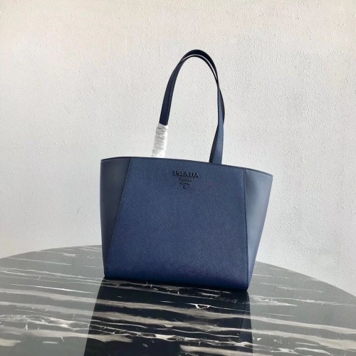 Bolso de piel Prada Embleme Saffiano 1BG288 azul