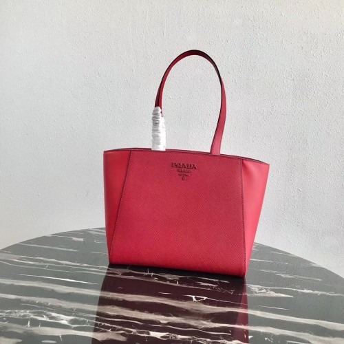 Bolso de piel Prada Embleme Saffiano 1BG288 rojo