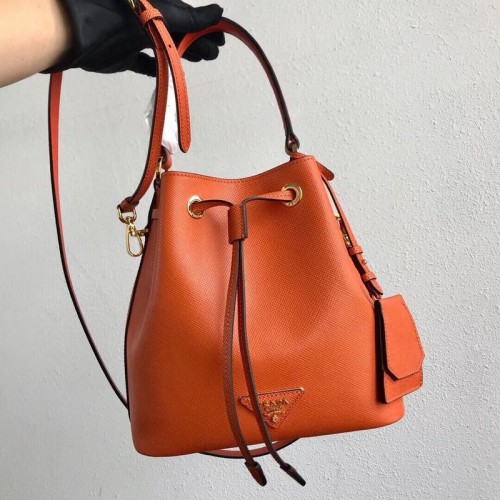 Bolso de piel Prada Galleria Saffiano 1BE032 Naranja