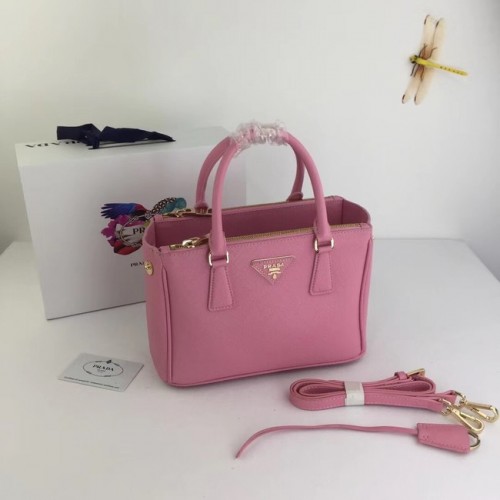 Bolso pequeño de piel saffiano Prada Galleria BN2316 rosa