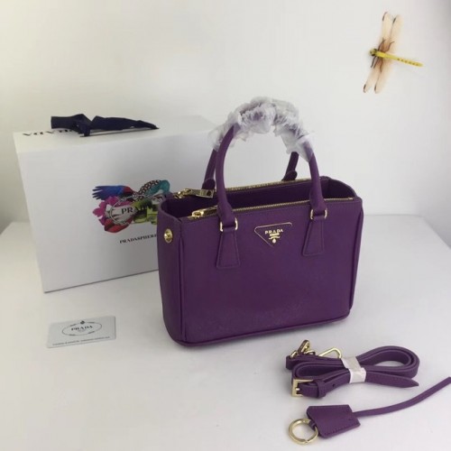 Prada Galleria Bolso pequeño de piel Saffiano BN2316 morado