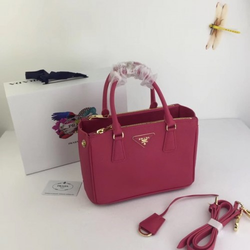 Bolso pequeño de piel saffiano Prada Galleria BN2316 rosa