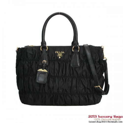 Bolso Prada Gaufre De Tela Con Asa Superior BN1788 Negro