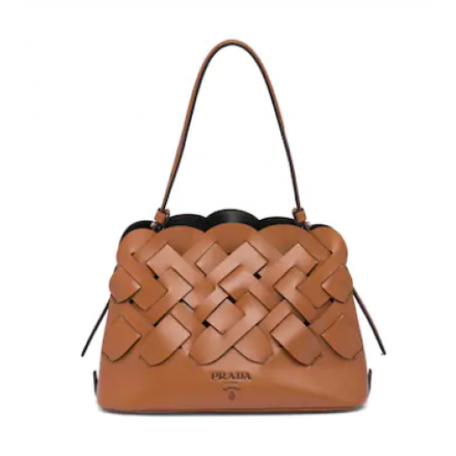 Prada Cuero Prada Tress Bolso 1BA290 marrón
