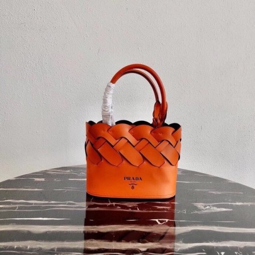 Prada Leather Tress Tote 1BG318 naranja