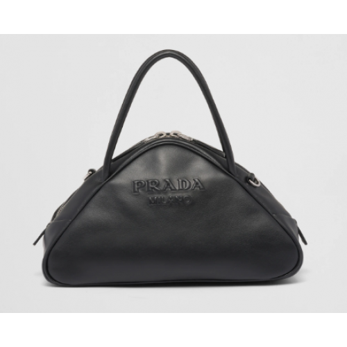 Prada Bolso triangular de piel 1BB082 negro
