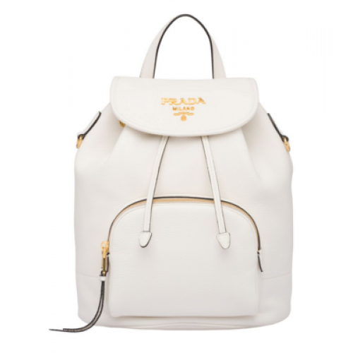 Prada Mochila de cuero 1BZ035 blanco
