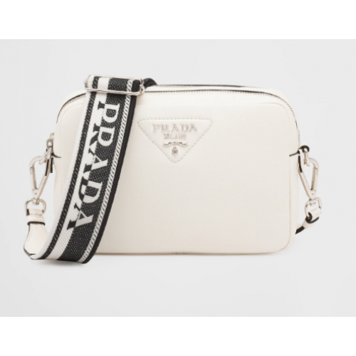 Prada Bolso de piel con bandolera 1BH082 blanco