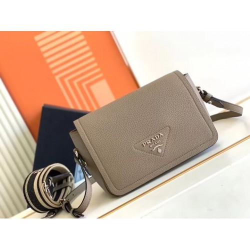 Prada Bolso de piel con bandolera 1DB443 gris