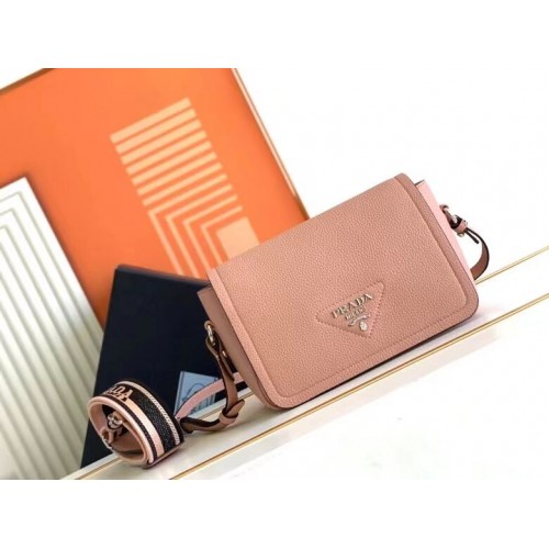 Prada Bolso de piel con bandolera 1DB443 rosa