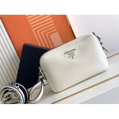 Prada Bolso de piel con bandolera 1DB820 blanco