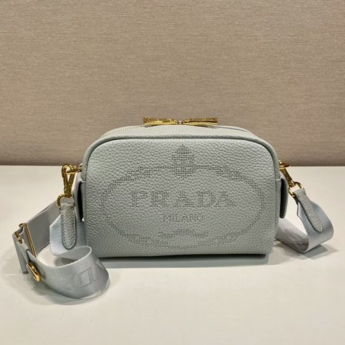 Prada Bolso de piel con bandolera 1DH781 azul claro
