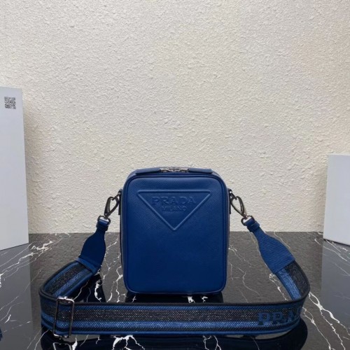 Prada Bolso de piel con bandolera 2BQ354 azul