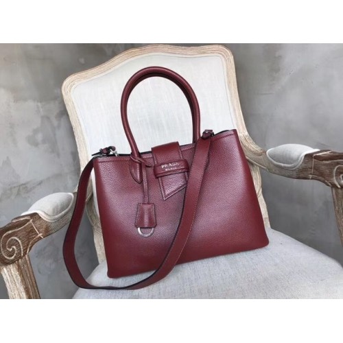 Prada Bolso de piel 1BG148 Burdeos