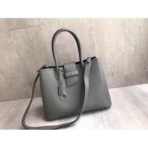 Prada Bolso de cuero 1BG148 gris