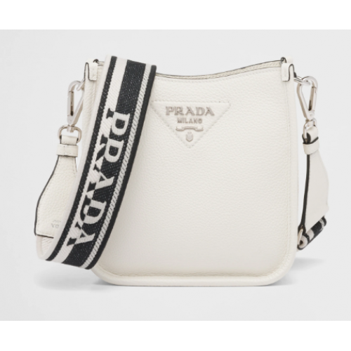 Mini bolso de hombro Prada en piel 1BH191 blanco