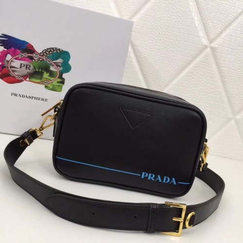 Prada Bolso de hombro en piel 1BH093 negro