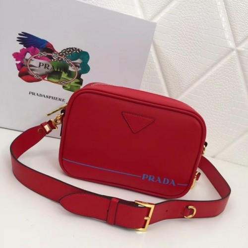 Prada Bolso bandolera en piel 1BH093 rojo
