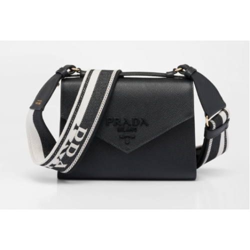Bolso Prada Monochrome Saffiano y piel 1BD317 negro