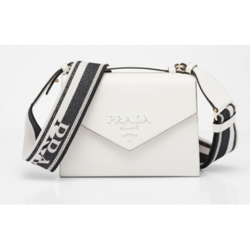 Bolso Prada Monochrome Saffiano y piel 1BD317 blanco
