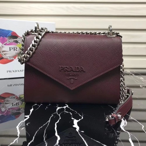 Bolso Prada Monochrome de piel Saffiano 1BD127 fucsia