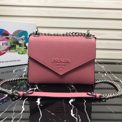 Bolso Prada Monochrome de piel Saffiano 1BD127 rosa