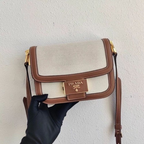 Bolso de hombro Prada Nappa Leather 1AD257 marrón