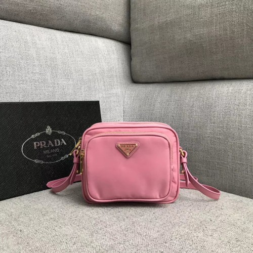 Bolso de hombro de nylon Prada 82022 rosa
