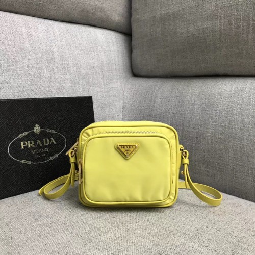 Bolso de hombro de nylon Prada 82022 amarillo