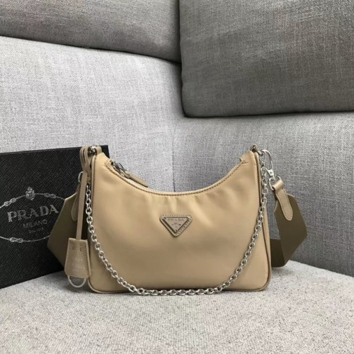 Bolso de hombro Prada Nylon 91277 albaricoque