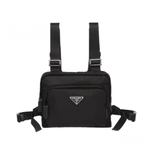 Prada Bolsa de arnés de nailon 2VL014 negro