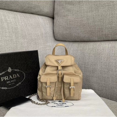 Prada Nylon mini mochila 1BH029 albaricoque