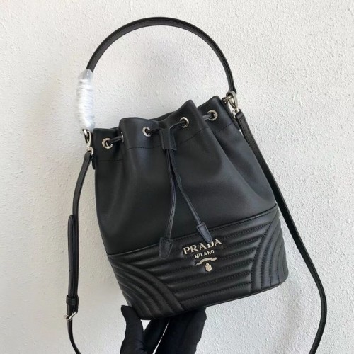 Bolso bombonera Prada Original de piel de becerro 1BH038 Negro
