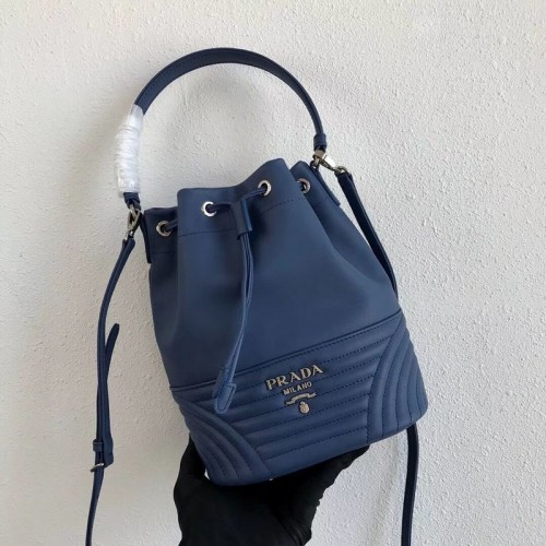 Bolso bombonera Prada Original de piel de becerro 1BH038 Azul