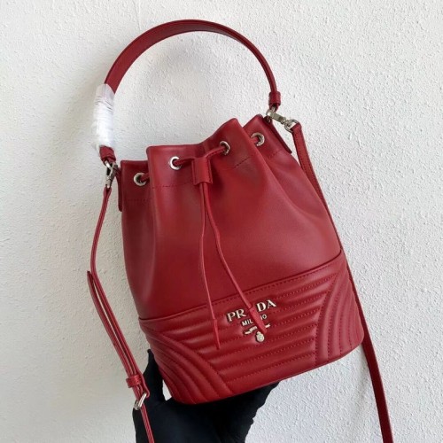 Bolso bombonera Prada Original de piel de becerro 1BH038 Rojo