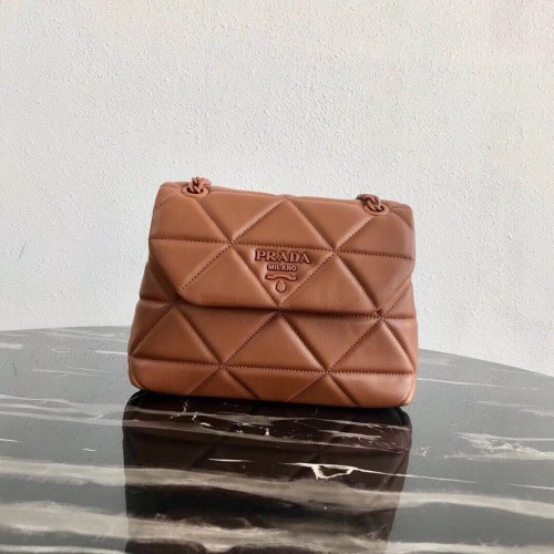 Bolso de hombro pequeño Prada Spectrum 1BD233 Marrón
