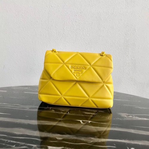 Bolso de hombro pequeño Prada Spectrum 1BD233 Amarillo