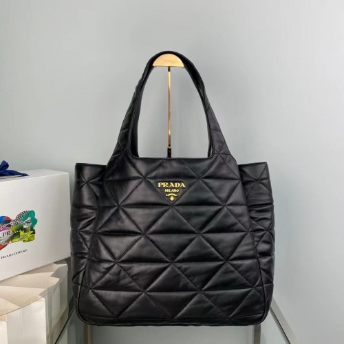 Prada Bolso tote acolchado de napa 1NG599 negro