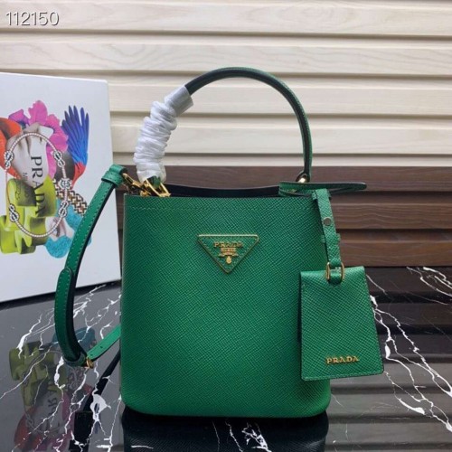 Bolso Prada Panier pequeño Original Saffiano 1BA217 Verde
